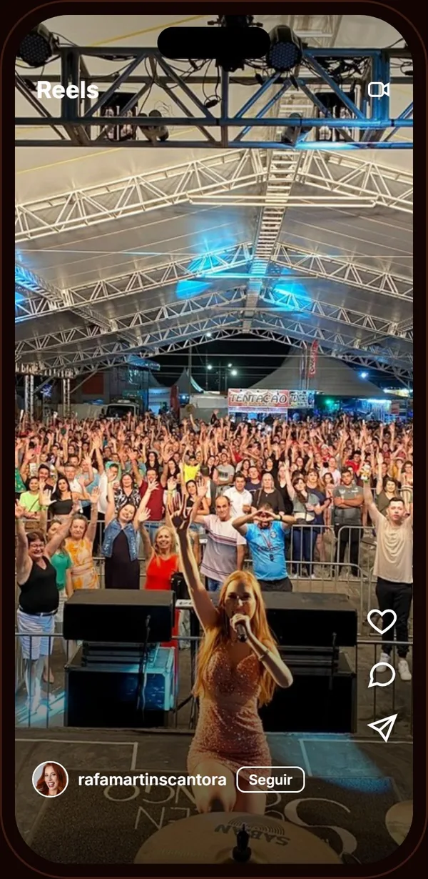 Reels do Instagram com show lotado